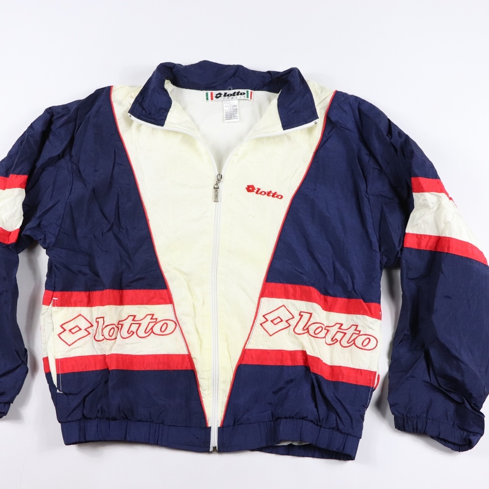 90s New Lotto Mens Large Spell Out Soccer Jacket